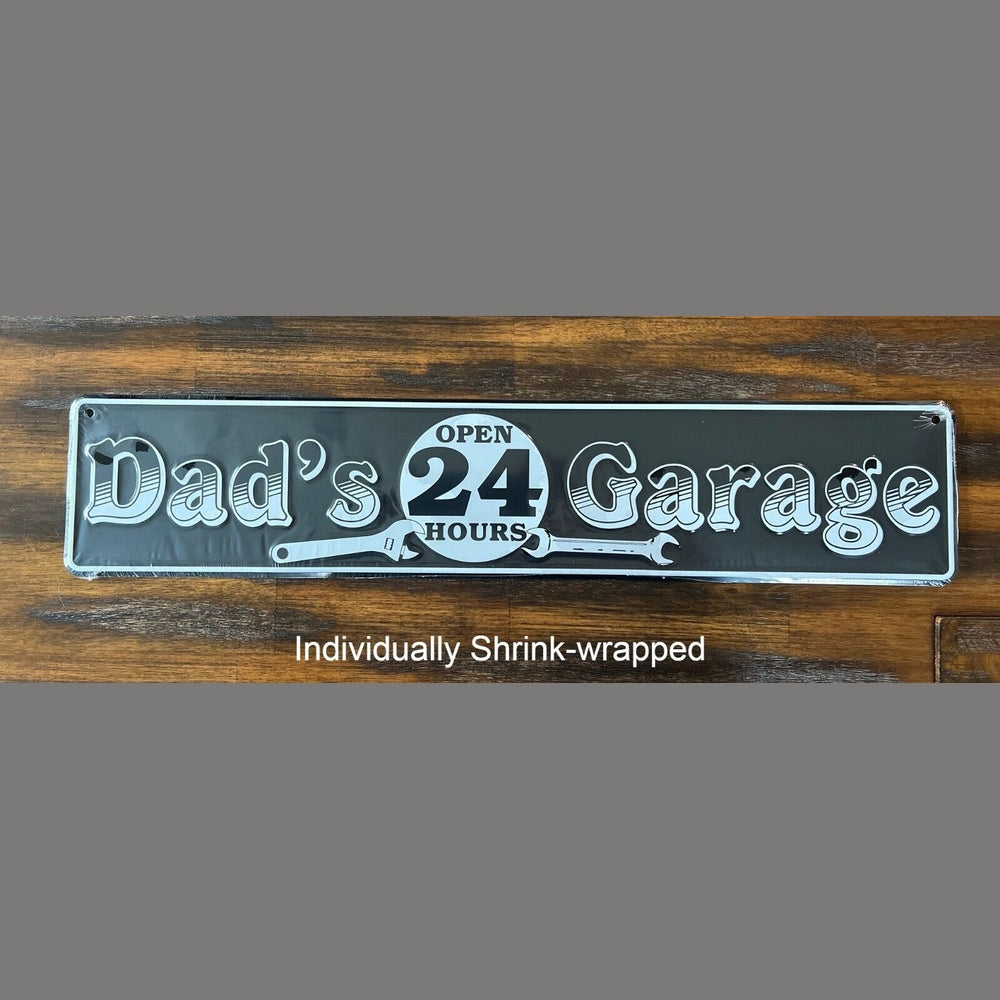 Dad's Garage Embossed 4" x 18' Metal Novelty Street Sign Home & Garden:Home Décor:Plaques & Signs Style Your Walls